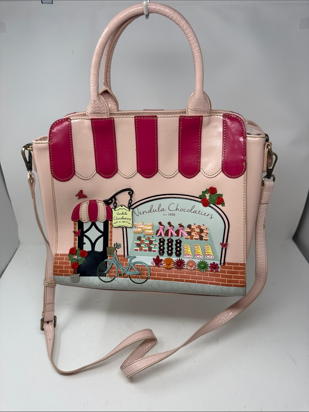 Chocolatiers Pink Bakery Print Satchel